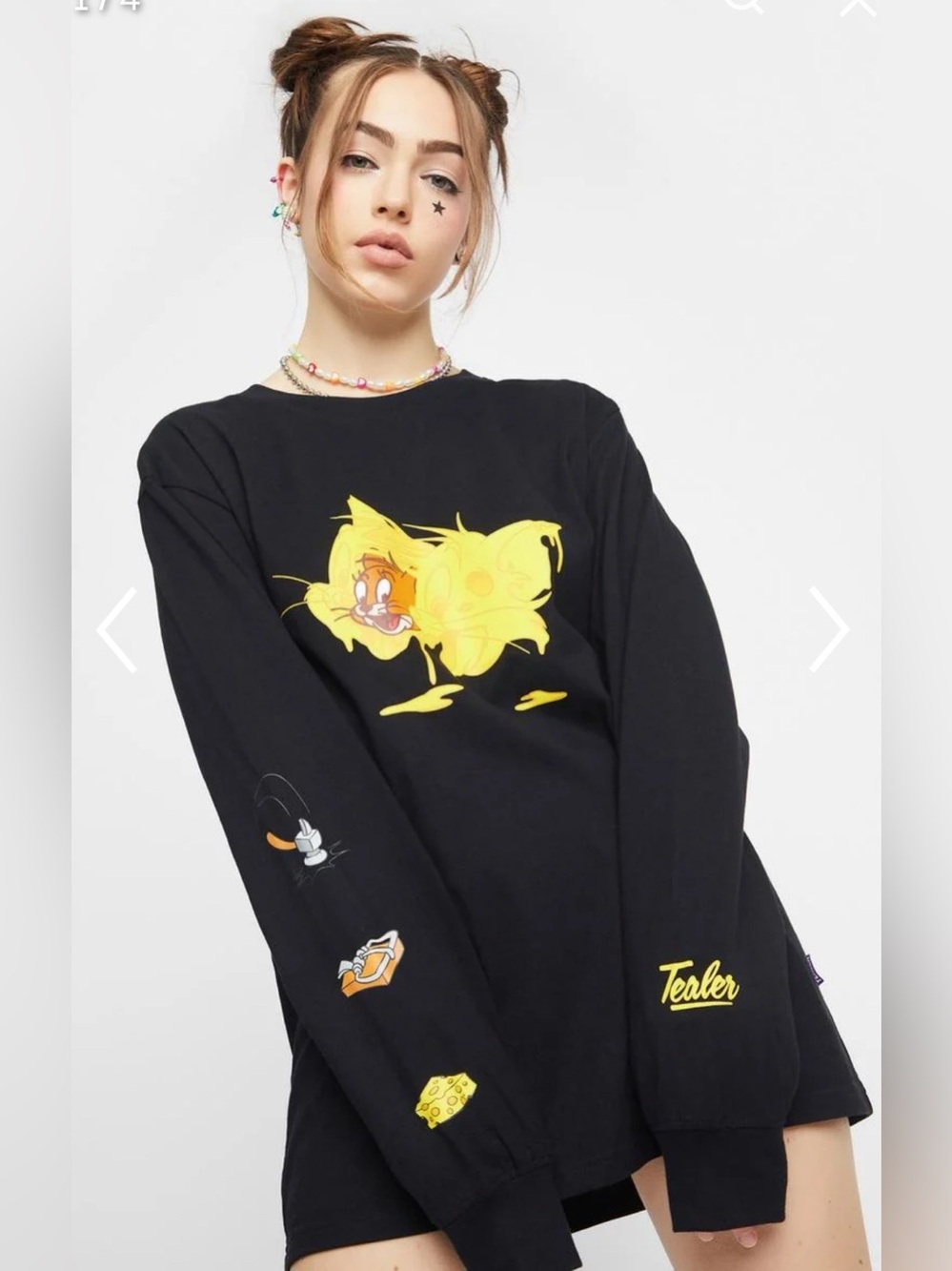 Tealer x Tom and Jerry LONG SLEEVE CHEESE TEE medium